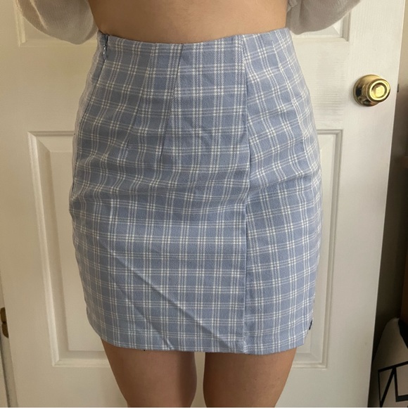 Brandy Melville Dresses & Skirts - Blue plaid John galt skirt